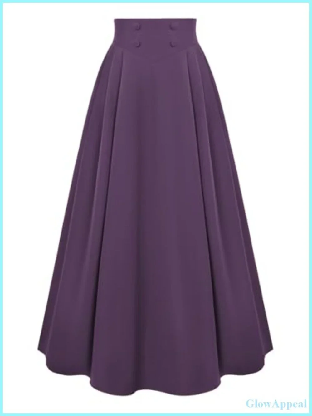 Scarlet Darkness Maxi Skirt High Waisted A-Line Side Pleats Pockets